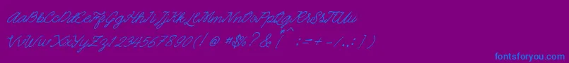 フォントQuickline – 紫色の背景に青い文字