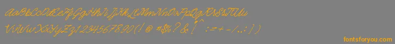 Quickline Font – Orange Fonts on Gray Background