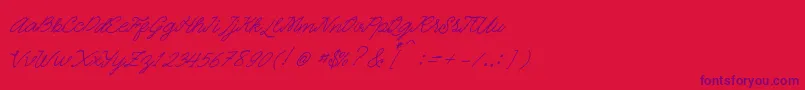 Quickline Font – Purple Fonts on Red Background