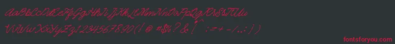 Quickline-Schriftart – Rote Schriften auf schwarzem Hintergrund