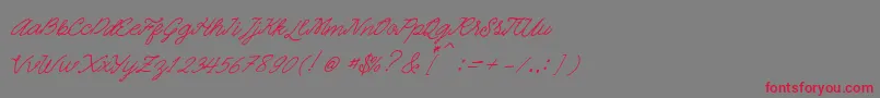 Quickline Font – Red Fonts on Gray Background