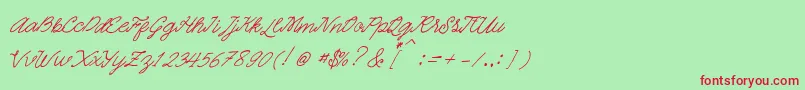 Quickline-Schriftart – Rote Schriften auf grünem Hintergrund