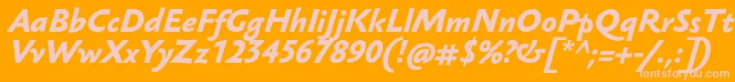 SebastianMediumProBoldItalic Font – Pink Fonts on Orange Background
