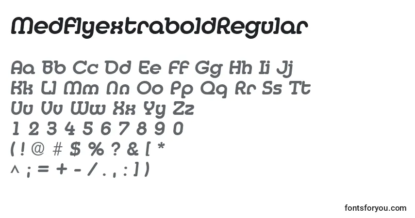 A fonte MedflyextraboldRegular – alfabeto, números, caracteres especiais