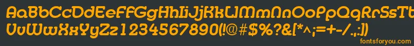 フォントMedflyextraboldRegular – 黒い背景にオレンジの文字