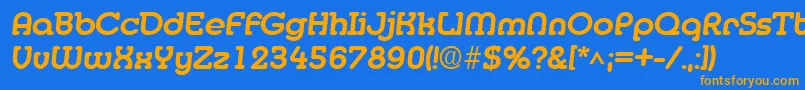 MedflyextraboldRegular Font – Orange Fonts on Blue Background