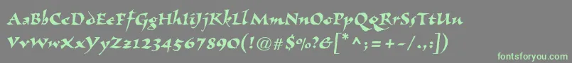 Visigoth Font – Green Fonts on Gray Background