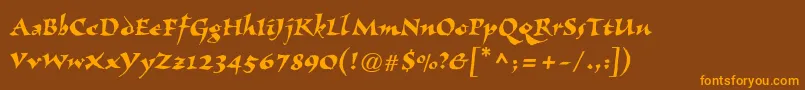 Visigoth Font – Orange Fonts on Brown Background