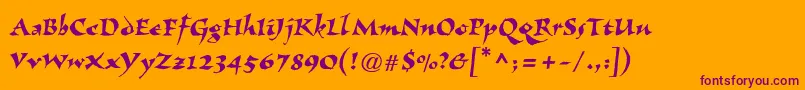 Visigoth Font – Purple Fonts on Orange Background