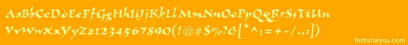 Visigoth Font – Yellow Fonts on Orange Background