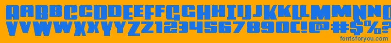 Шрифт Powerlordxtraexpand – синие шрифты на оранжевом фоне