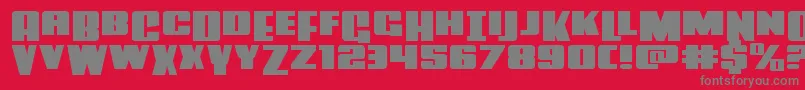 Powerlordxtraexpand-Schriftart – Graue Schriften auf rotem Hintergrund