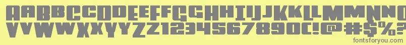Fonte Powerlordxtraexpand – fontes cinzas em um fundo amarelo