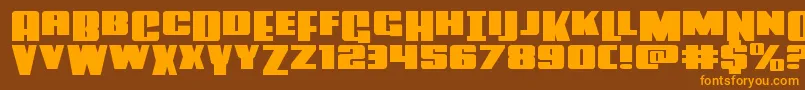 Więcej informacji o czcionce Powerlordxtraexpand Czcionka Powerlordxtraexpand – pomarańczowe czcionki na brązowym tle
