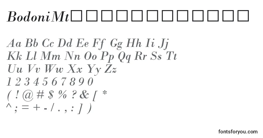Schriftart BodoniMtРљСѓСЂСЃРёРІ – Alphabet, Zahlen, spezielle Symbole