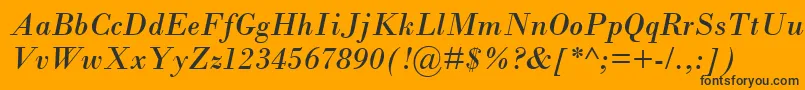 BodoniMtРљСѓСЂСЃРёРІ Font – Black Fonts on Orange Background
