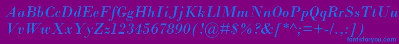 BodoniMtРљСѓСЂСЃРёРІ Font – Blue Fonts on Purple Background