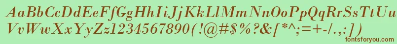 BodoniMtРљСѓСЂСЃРёРІ Font – Brown Fonts on Green Background