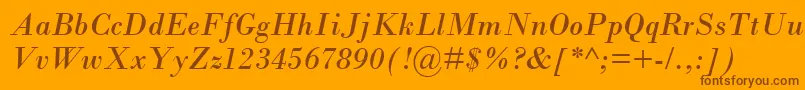BodoniMtРљСѓСЂСЃРёРІ Font – Brown Fonts on Orange Background