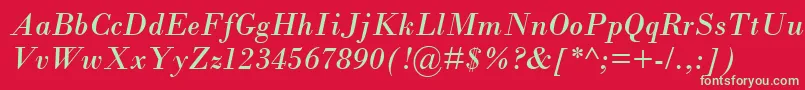 BodoniMtРљСѓСЂСЃРёРІ Font – Green Fonts on Red Background