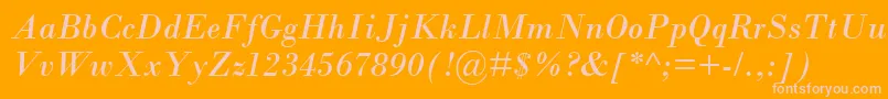 BodoniMtРљСѓСЂСЃРёРІ Font – Pink Fonts on Orange Background