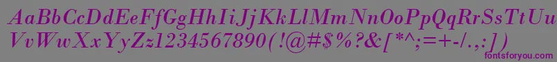 BodoniMtРљСѓСЂСЃРёРІ Font – Purple Fonts on Gray Background