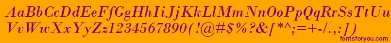 BodoniMtРљСѓСЂСЃРёРІ Font – Purple Fonts on Orange Background