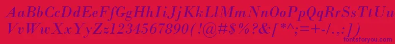 BodoniMtРљСѓСЂСЃРёРІ Font – Purple Fonts on Red Background