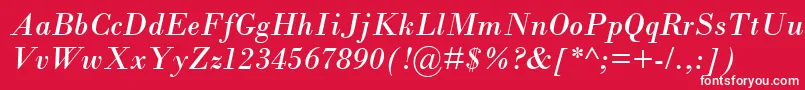 BodoniMtРљСѓСЂСЃРёРІ Font – White Fonts on Red Background