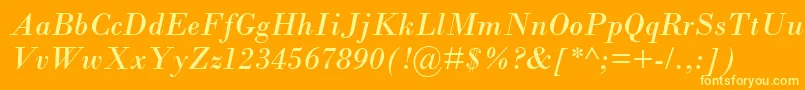 BodoniMtРљСѓСЂСЃРёРІ Font – Yellow Fonts on Orange Background