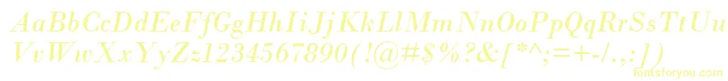 BodoniMtРљСѓСЂСЃРёРІ Font – Yellow Fonts on White Background