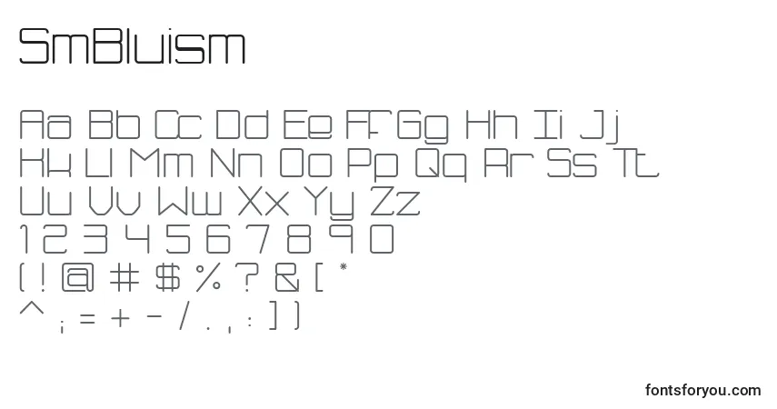 SmBluism-fontti – aakkoset, numerot, erikoismerkit