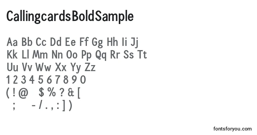 Schriftart CallingcardsBoldSample – Alphabet, Zahlen, spezielle Symbole