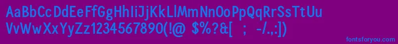 フォントCallingcardsBoldSample – 紫色の背景に青い文字