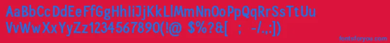 フォントCallingcardsBoldSample – 赤い背景に青い文字