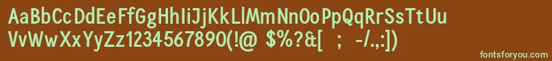 CallingcardsBoldSample Font – Green Fonts on Brown Background