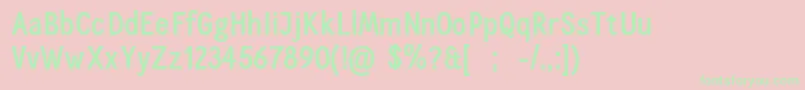 CallingcardsBoldSample Font – Green Fonts on Pink Background