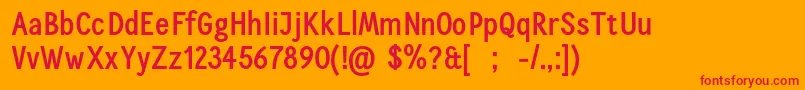 CallingcardsBoldSample Font – Red Fonts on Orange Background