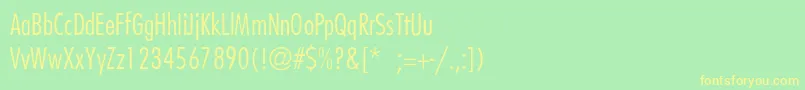 BelmarCondensedlightThin-Schriftart – Gelbe Schriften auf grünem Hintergrund