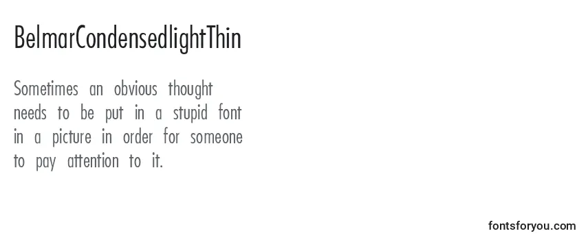 Review of the BelmarCondensedlightThin Font