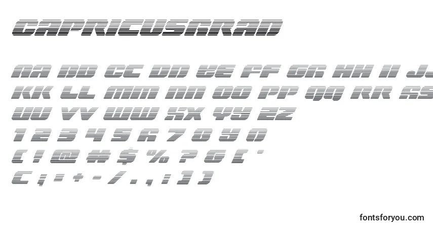 Шрифт Capricusgrad – алфавит, цифры, специальные символы