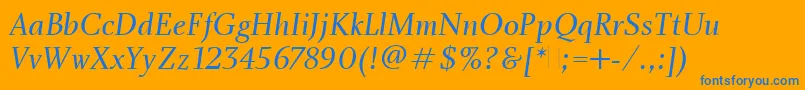 CharlotteBookItalicPlain Font – Blue Fonts on Orange Background