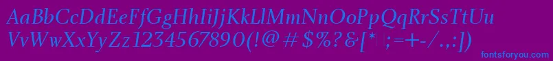 CharlotteBookItalicPlain Font – Blue Fonts on Purple Background
