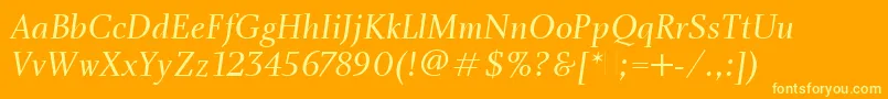 fuente CharlotteBookItalicPlain – Fuentes Amarillas Sobre Fondo Naranja