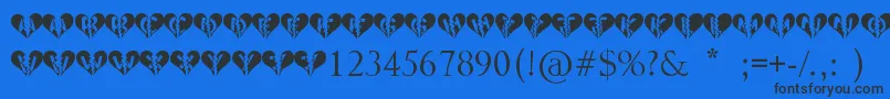 Heartbroken Font – Black Fonts on Blue Background