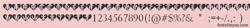 Heartbroken-fontti – mustat fontit vaaleanpunaisella taustalla