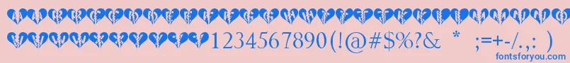 Heartbroken-Schriftart – Blaue Schriften auf rosa Hintergrund