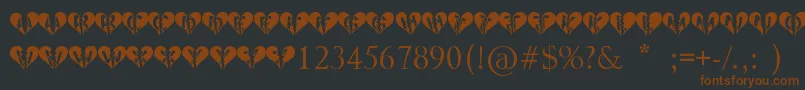Heartbroken Font – Brown Fonts on Black Background