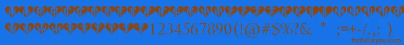 Heartbroken Font – Brown Fonts on Blue Background