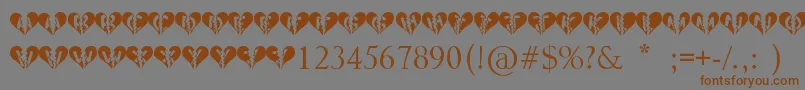 Heartbroken Font – Brown Fonts on Gray Background